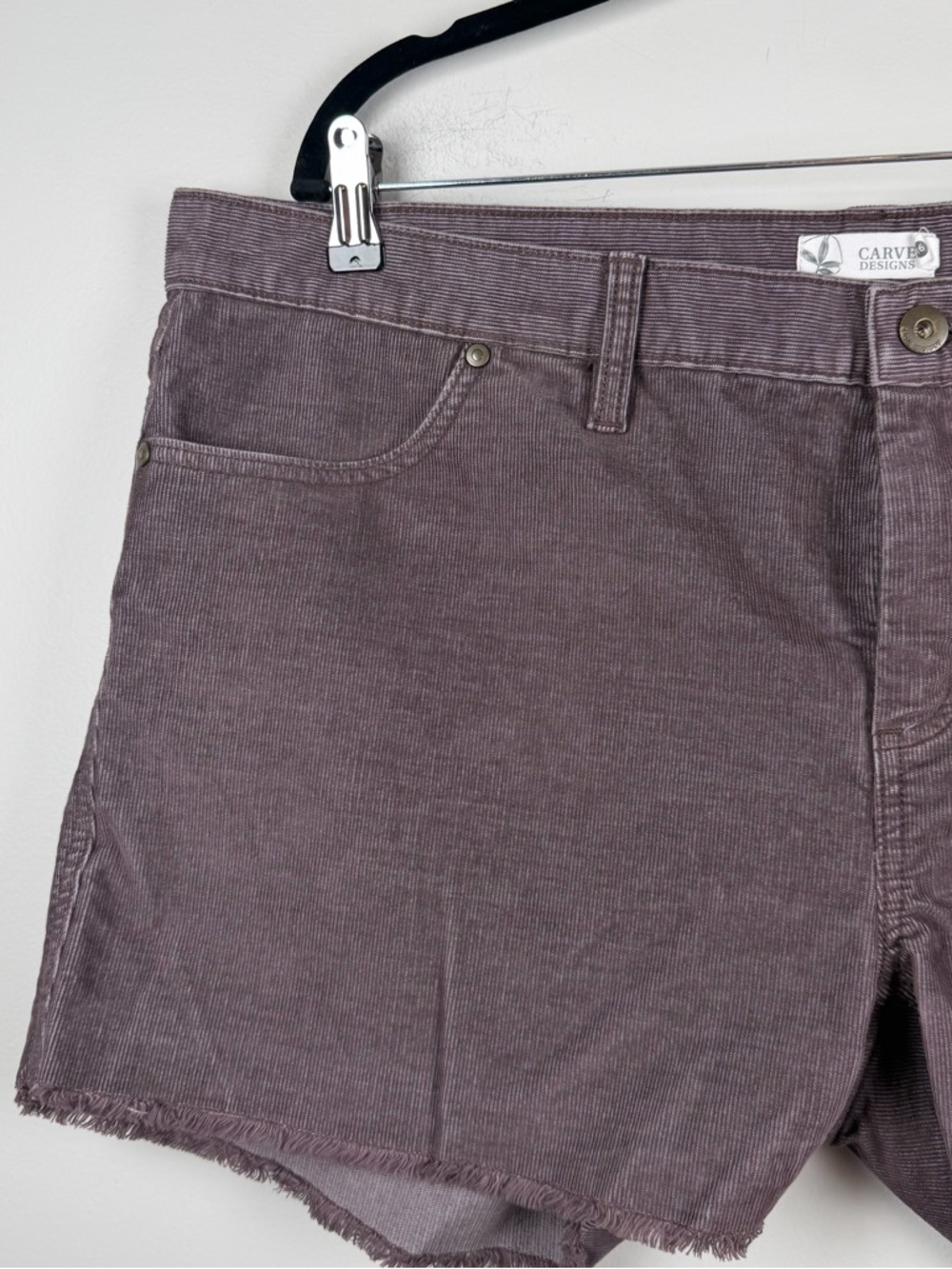 Carve Designs Oahu Corduroy Short 4" Dark Fawn Purple Organic Cotton Womens 16 - Picture 3 of 9